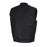 Milwaukee Leather MDM3025 Men’s Black Waxy Coated Denim Club Style Motorcycle Rider Vest w/ Shirt Collar w/ Shirt Collar - Image 16