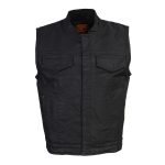 Milwaukee Leather MDM3025 Men’s Black Waxy Coated Denim Club Style Motorcycle Rider Vest w/ Shirt Collar w/ Shirt Collar - Image 11
