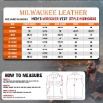 Milwaukee Leather MDM3036 Men’s Wrecker Club Vest – Black Denim & Leather, Diamond Quilt, Red Stitch - Image 3