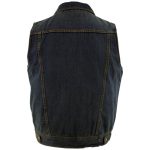 Milwaukee Leather Men’s Outrider Blue Denim Motorcycle Rider Vest with Shirt Collar – MDM3080 - Image 8