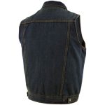 Milwaukee Leather Men’s Outrider Blue Denim Motorcycle Rider Vest with Shirt Collar – MDM3080 - Image 6