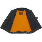 Milwaukee Leather Men’s Outrider Blue Denim Motorcycle Rider Vest with Shirt Collar – MDM3080 - Image 4