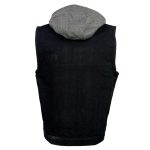 Milwaukee Leather Men’s Rustic Black Denim Motorcycle Riding Vest with Removable Hoodie – MDM3082 - Image 7