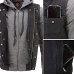 Milwaukee Leather Men’s s Black Denim Club Style Motorcycle Vest w/ Removable Hoodie – MDM3083 - Image 8