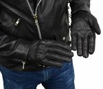 Milwaukee Leather MG7500 Men’s Black Perforated Leather Gel Padded Palm Motorcycle Hand Gloves W/ ‘Rubberized Hard Knuckle’ For Protection - Image 11