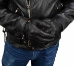 Milwaukee Leather MG7500 Men’s Black Perforated Leather Gel Padded Palm Motorcycle Hand Gloves W/ ‘Rubberized Hard Knuckle’ For Protection - Image 10