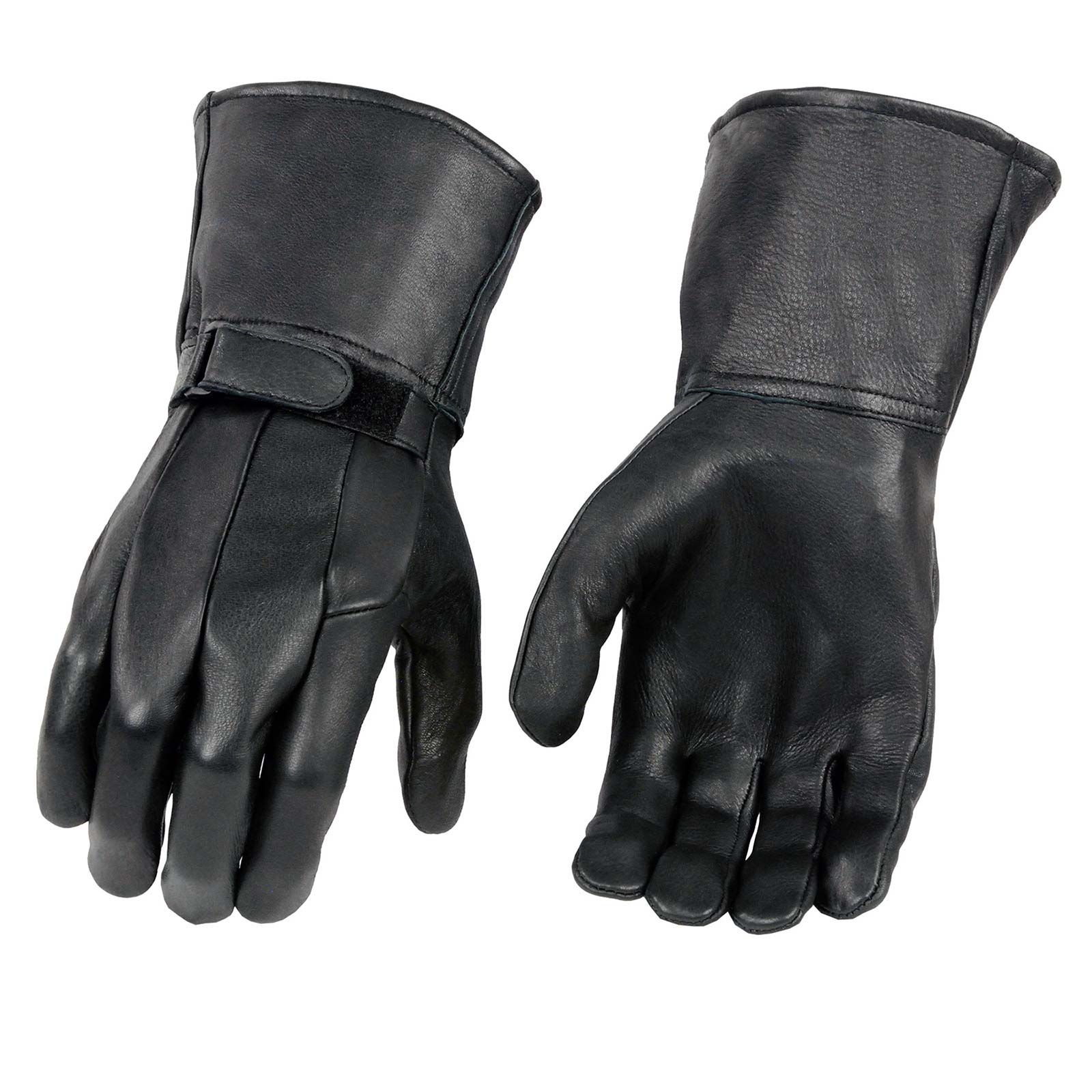 Milwaukee Leather MG7505 Men’s Black Gauntlet Leather Winter Motorcycle Hand Gloves