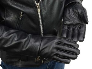 Milwaukee Leather MG7510 Men’s Black Leather Gel Padded Palm Short Wrist Motorcycle Hand Gloves W/ ‘Full Panel Cover’ - Image 9
