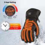 Milwaukee Leather MG7513 Men’s Black ‘Heated’ Gauntlet Waterproof Winter Gloves with i-Touch - Image 5