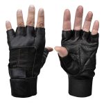 Milwaukee Leather MG7562 Men’s Black Leather and Spandex Gel Padded Palm Fingerless Motorcycle Hand Gloves W/ Mesh Material - Image 4