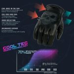 Milwaukee Leather MG7571 Men’s Black ‘Col-Tec’ Leather ‘Reflective Skull’ Motorcycle Hand Gloves W/ Gel Padded Palm - Image 2