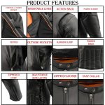 Milwaukee Leather ML1010 Men’s Side Lace Vented Black Leather Scooter Jacket - Image 5