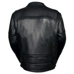 Leather King ML1077 Men’s Black Braided Leather Motorcycle Jacket with Utility Pockets - Image 3