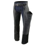Milwaukee Leather Men’s Black Premium Leather Fully Lined Motorcycle Chaps w/ Front Coin Pocket ML1115 - Image 8