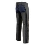 Milwaukee Leather Men’s Black Premium Leather Fully Lined Motorcycle Chaps w/ Front Coin Pocket ML1115 - Image 9