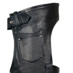Milwaukee Leather Men’s Black Premium Leather Fully Lined Motorcycle Chaps w/ Front Coin Pocket ML1115 - Image 4