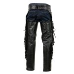 Milwaukee Leather ML1121N Men’s Black Classic ‘Braided’ Fringed Motorcycle Leather Chaps - Image 4