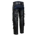 Milwaukee Leather ML1121N Men’s Black Classic ‘Braided’ Fringed Motorcycle Leather Chaps - Image 5