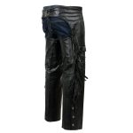 Milwaukee Leather ML1121N Men’s Black Classic ‘Braided’ Fringed Motorcycle Leather Chaps - Image 3