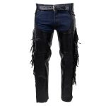 Milwaukee Leather ML1121N Men’s Black Classic ‘Braided’ Fringed Motorcycle Leather Chaps - Image 6