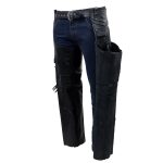 Milwaukee Leather ML1121N Men’s Black Classic ‘Braided’ Fringed Motorcycle Leather Chaps - Image 2