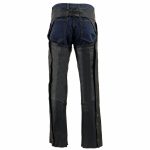 Milwaukee Leather Chaps for Men’s Black Vented Premium Leather Motorcycle Chaps w/ Side Pocket-Stretch Thigh-ML1129 - Image 2