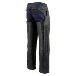Milwaukee Leather Chaps for Men’s Black Vented Premium Leather Motorcycle Chaps w/ Side Pocket-Stretch Thigh-ML1129 - Image 8
