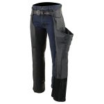 Milwaukee Leather SH1135 Men’s ‘Braided’ Black Classic Leather Motorcycle Chaps - Image 6