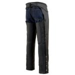 Milwaukee Leather Chaps for Men’s Black Thick Braided Premium Leather Motorcycle Chaps w/ Front Coin Pocket-ML1135 - Image 2