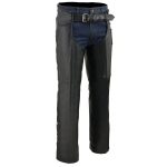 Milwaukee Leather SH1135 Men’s ‘Braided’ Black Classic Leather Motorcycle Chaps - Image 4