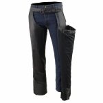 Milwaukee Leather ML1144 Men’s Black Premium Leather Vented Motorcycle Rider Chaps w/ Reflective Piping - Image 12