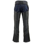 Milwaukee Leather ML1144 Men’s Black Premium Leather Vented Motorcycle Rider Chaps w/ Reflective Piping - Image 2