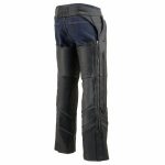 Milwaukee Leather ML1144 Men’s Black Premium Leather Vented Motorcycle Rider Chaps w/ Reflective Piping - Image 13