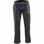 Milwaukee Leather ML1144 Men’s Black Premium Leather Vented Motorcycle Rider Chaps w/ Reflective Piping - Image 4