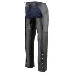 Milwaukee Leather Chaps for Women Black Premium Skin – Deep Hip Pockets Back Thigh Laces Motorcycle Chap – SH1173 - Image 7
