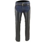 Milwaukee Leather Women’s Black Premium Leather Motorcycle Rider Chaps w/ Deep Hip Pockets/Back Thigh Laces-ML1173 - Image 5