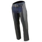 Milwaukee Leather Chaps for Women Black Premium Skin – Deep Hip Pockets Back Thigh Laces Motorcycle Chap – SH1173 - Image 4
