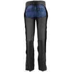 Milwaukee Leather Women’s Classic Black Premium Leather Motorcycle Chaps w/ Black Wing Embroidery-ML1179 - Image 2
