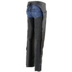 Milwaukee Leather Women’s Classic Black Premium Leather Motorcycle Chaps w/ Black Wing Embroidery-ML1179 - Image 7