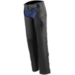 Milwaukee Leather Women’s Classic Black Premium Leather Motorcycle Chaps w/ Black Wing Embroidery-ML1179 - Image 8