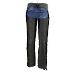 Milwaukee Leather Women’s Classic Black Premium Leather Motorcycle Chaps w/ Pink Wing Embroidery-ML1179 - Image 2