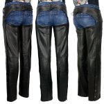 Milwaukee Leather ML1180 Women’s Black Leather Chaps with Reflective Wing Detail - Image 7