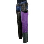 Milwaukee Leather ML1180 Women’s Black Leather Chaps with Reflective Wing Detail - Image 4
