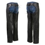 Milwaukee Leather Chaps for Women Black Low-Rise Waist- Front Double Buckle Rivet Detailing Motorcycle Chap- ML1186 - Image 2