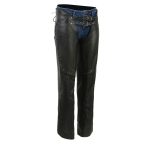 Milwaukee Leather Chaps for Women Black Low-Rise Waist- Front Double Buckle Rivet Detailing Motorcycle Chap- ML1186 - Image 10