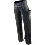 Milwaukee Leather Chaps for Women Black Low-Rise Waist- Double Buckle Reflective Embroidery Motorcycle Chap- ML1187 - Image 9