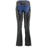 Milwaukee Leather Chaps for Women Black and Pink Low-Rise Waist- Double Buckle Reflective Embroidery Motorcycle Chap- ML1187 - Image 2
