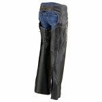 Milwaukee Leather Chaps for Women Black and Pink Low-Rise Waist- Double Buckle Reflective Embroidery Motorcycle Chap- ML1187 - Image 9
