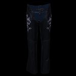 Milwaukee Leather Chaps for Women Black and Pink Low-Rise Waist- Double Buckle Reflective Embroidery Motorcycle Chap- ML1187 - Image 5