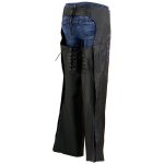 Milwaukee Leather Chaps for Women Black and Purple Low-Rise Waist- Double Buckle Reflective Embroidery Motorcycle Chap- ML1187 - Image 8